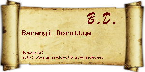 Baranyi Dorottya névjegykártya